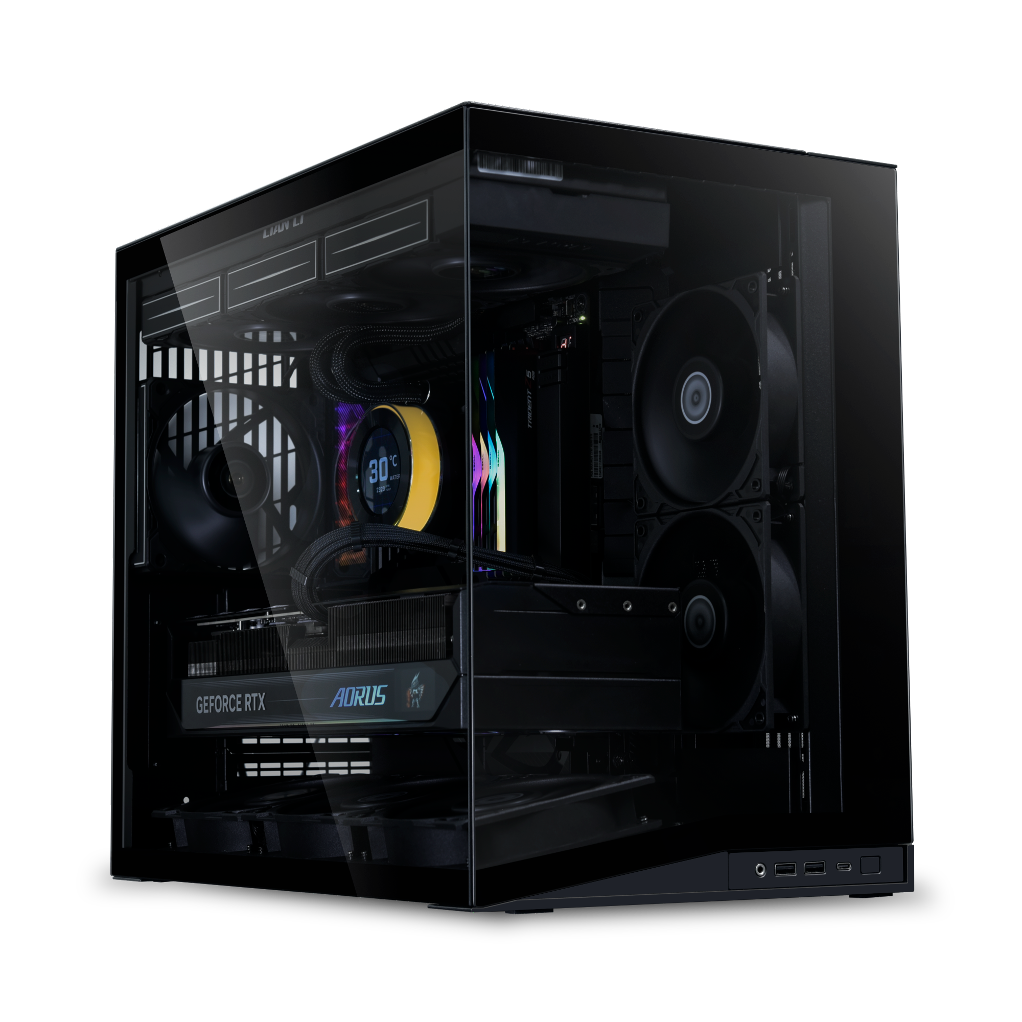 Lian Li O11D Mini V2 Flow com exemplo de hardware