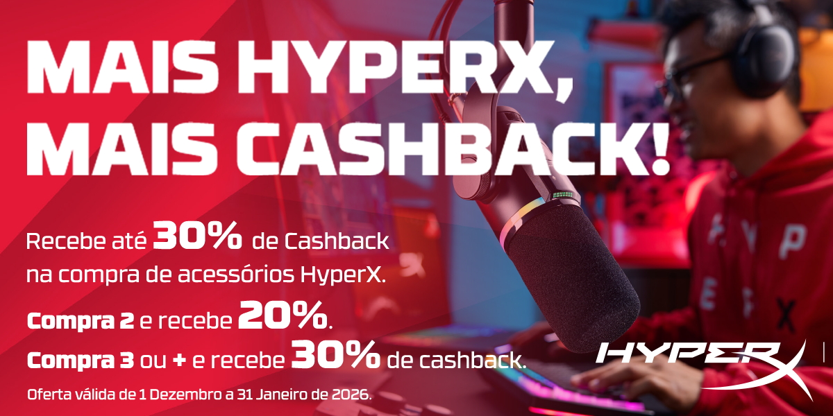 HyperX - Cashback 30% em Periféricos