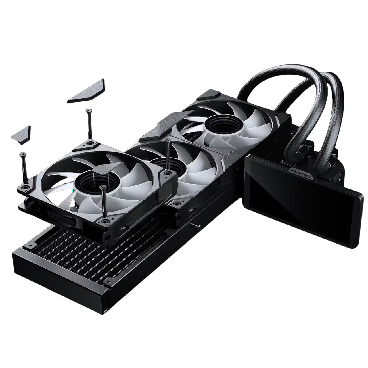 Montagem das ventoinhas M25 no radiador