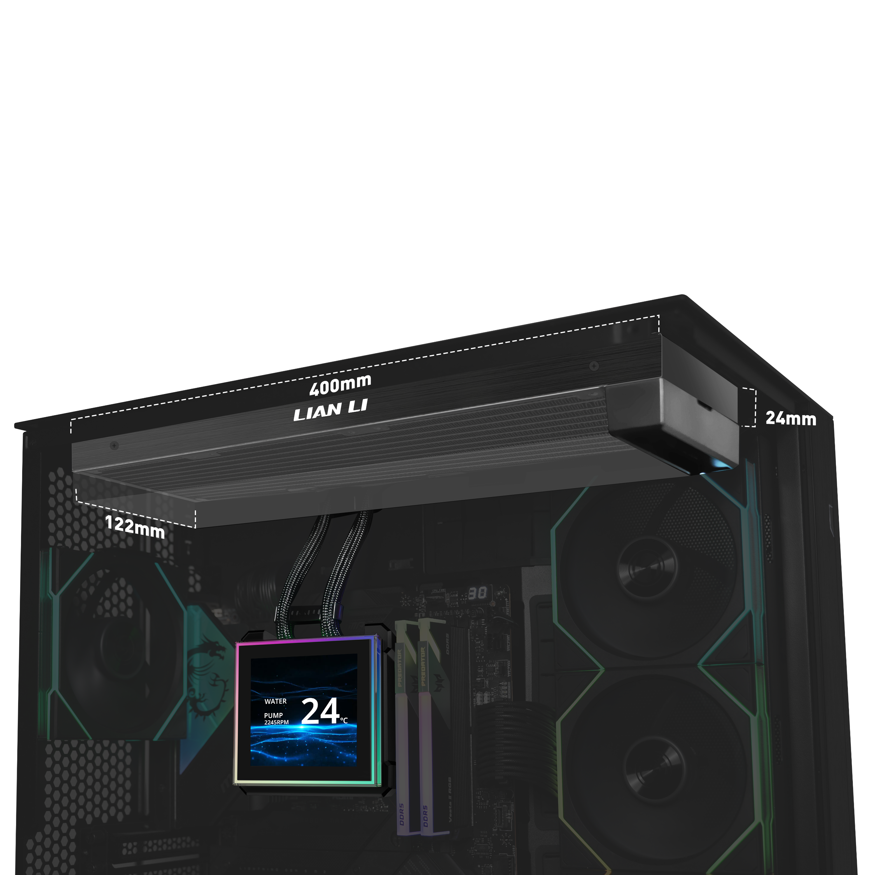 HydroShift II LCD-S instalado num PC