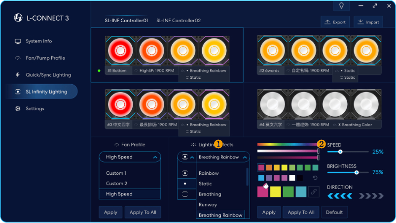 Ventoinha Lian Li UNI FAN SL140 Infinity Wireless - L-Connect