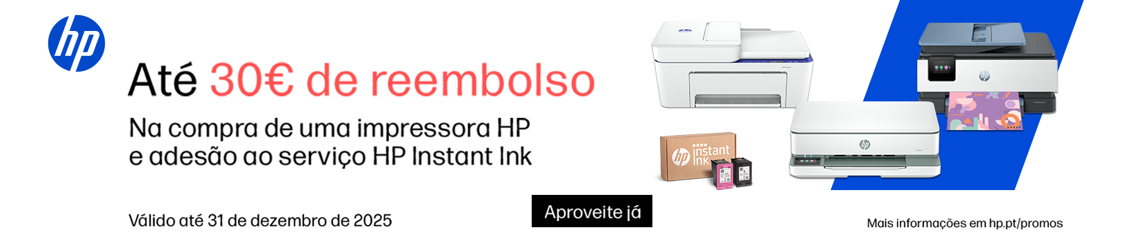 Obtém um cashback na compra de impressoras HP