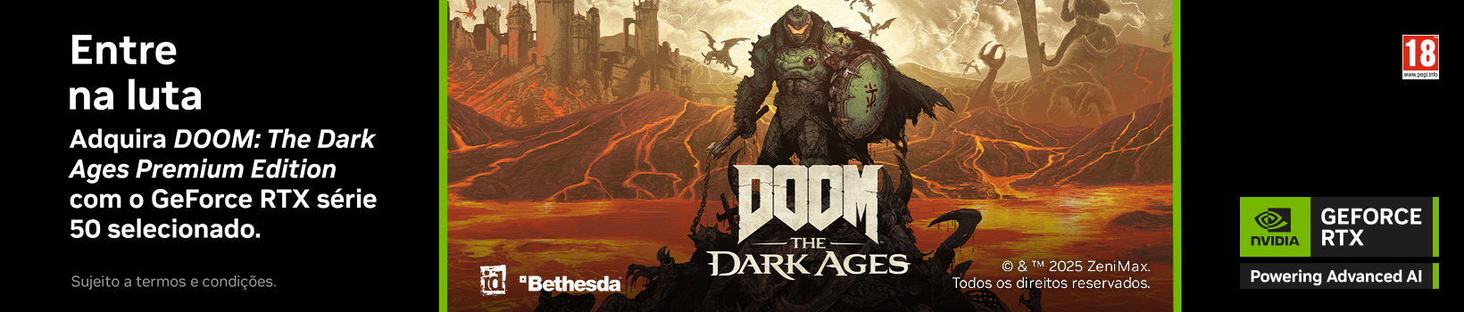 Adquira o DOOM: The Dark Ages Premium Edition na compra de uma GeForce RTX Série 50