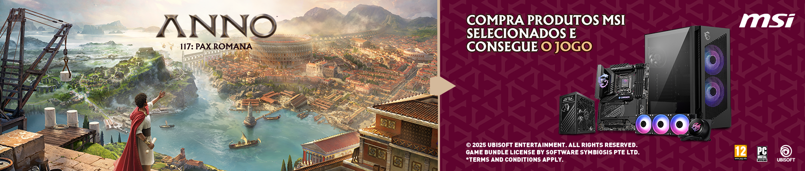 Picture of Recebe um código para o jogo Anno 117: Pax Romana na compra de um produto MSI selecionado!