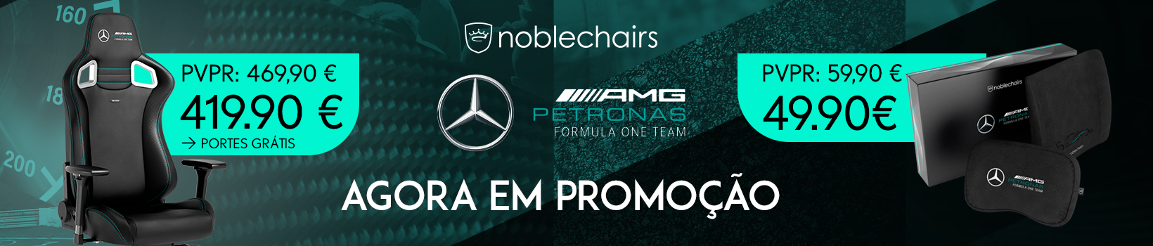 Picture of Compra já a cadeira noblechairs EPIC - Mercedes-Benz Edition e Set de Almofadas