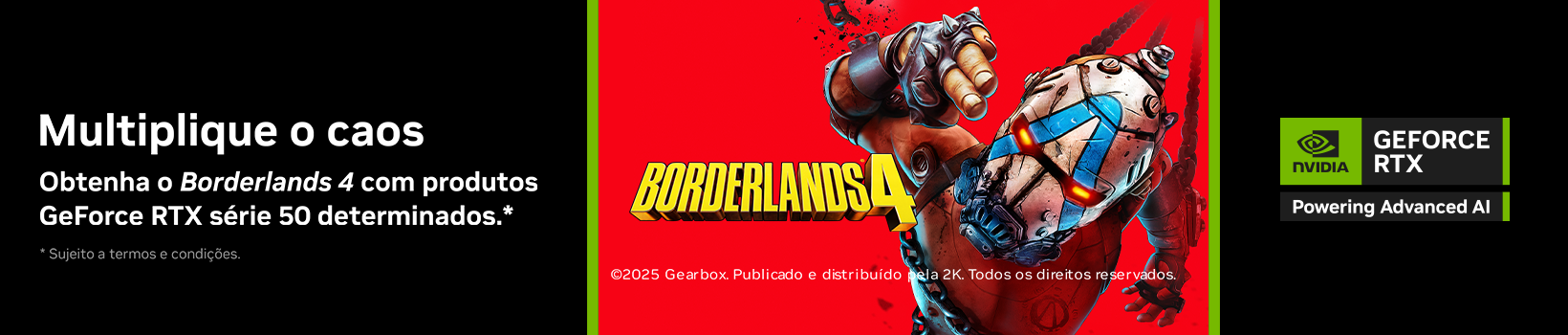 Obtenha o Borderlands 4 com produtos GeForce RTX série 50 determinados