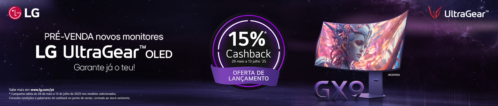 Obtém um cashback na pré-compra dos novos monitores LG UltraGear OLED