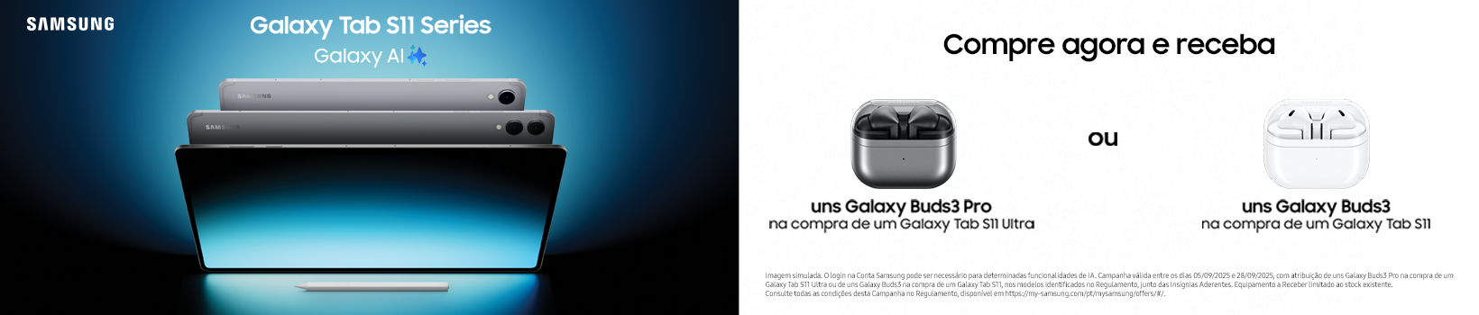 Compra agora e receba uns Galaxy Buds 3