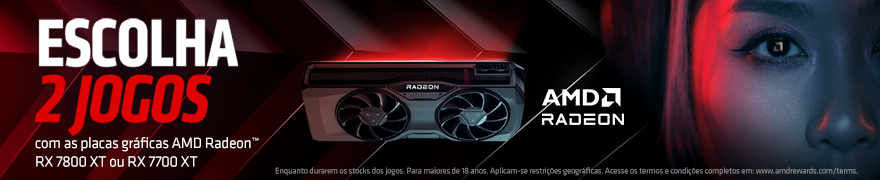 ESCOLHA 2 JOGOS ao comprar uma placa gráfica AMD Radeon™ RX 7800 XT ou RX 7700 XT.