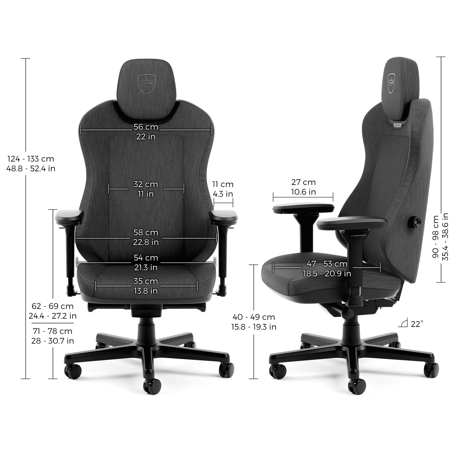 Cadeira Gaming noblechairs AURA TX - Anthracite
