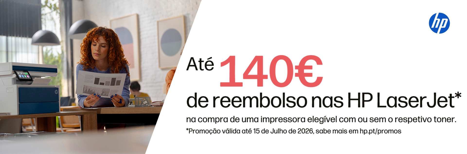 Campanha HP Reembolso 140€ em impressoras HP LaserJet