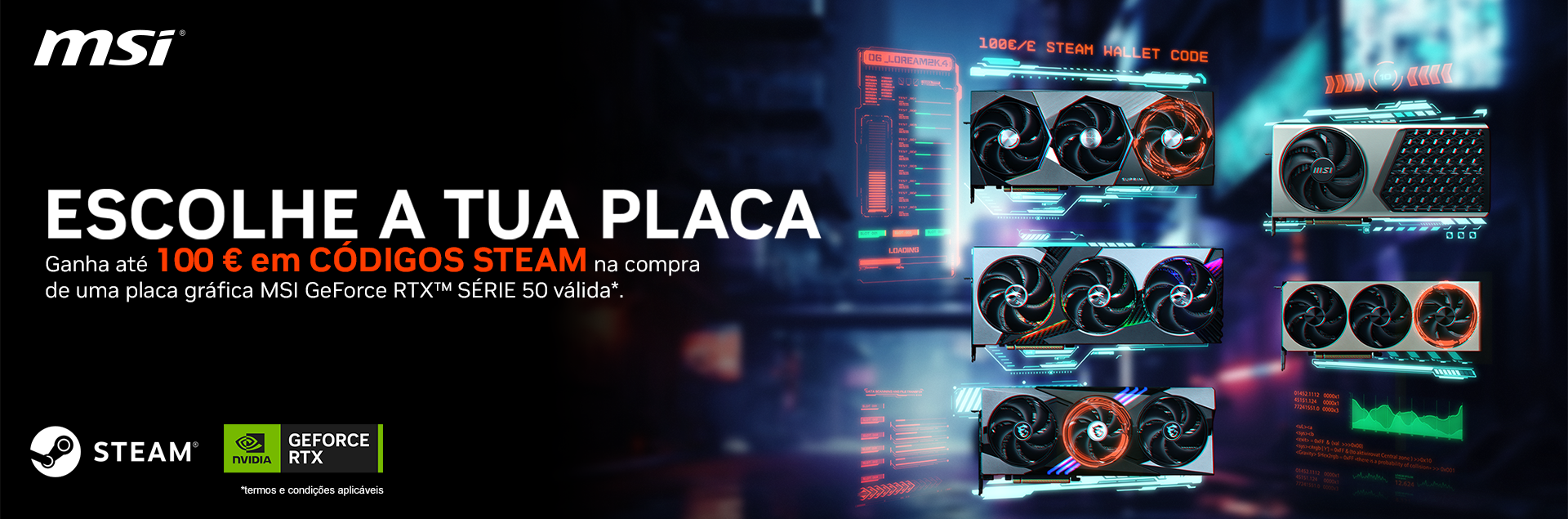 Escolhe a tua placa MSI e recebe 100$ steam