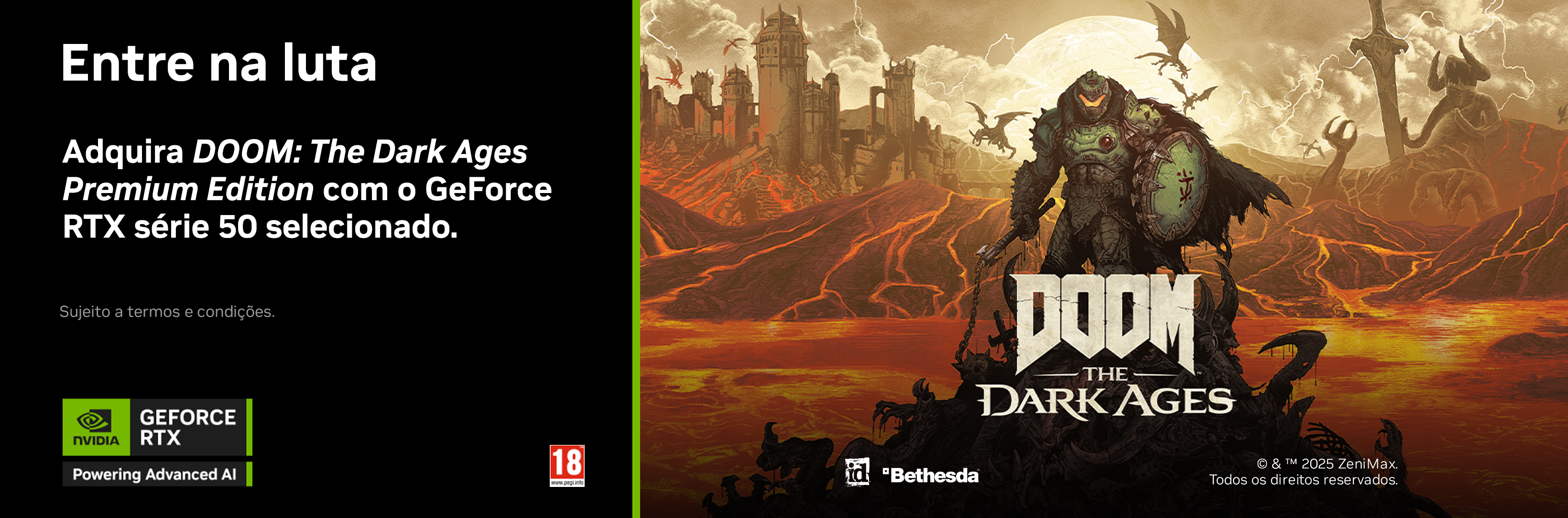 Consegue o DOOM: The Dark Ages na compra de um placa gráfica, desktop ou portátil com rtx 50