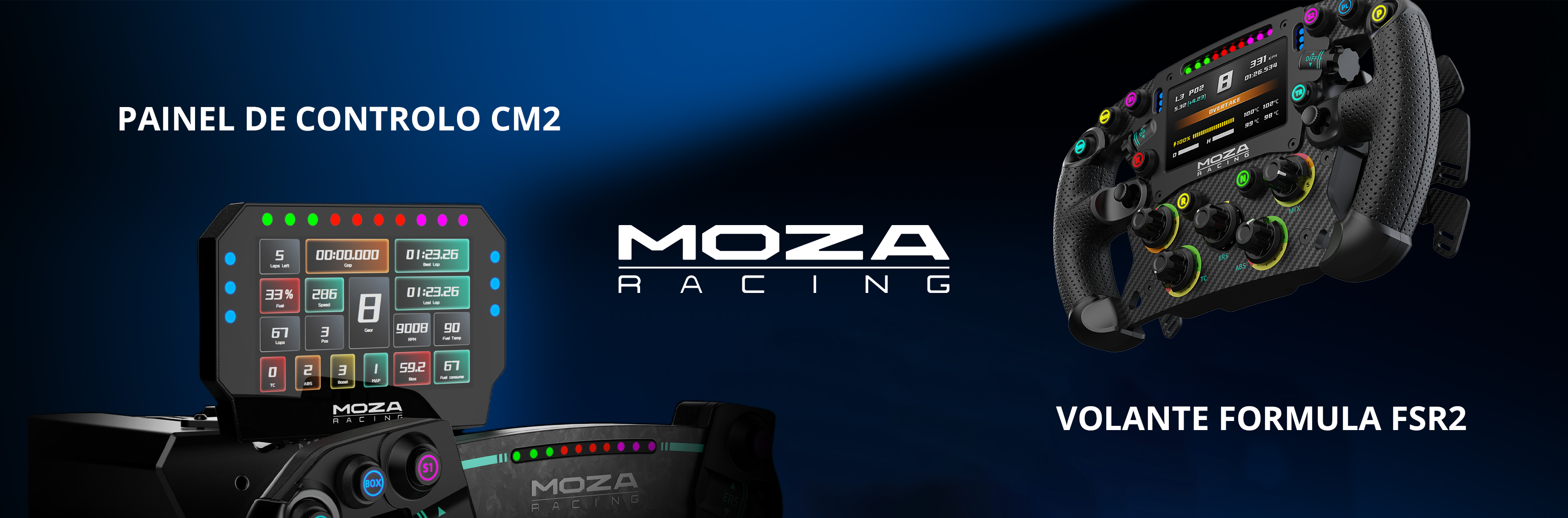 MOZA FSR2 Steering Wheel e CM2 Dashboard