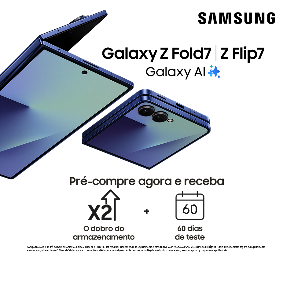 Lançamento novos telemóveis Samsung Galaxy Z Fold7 e Flip 7