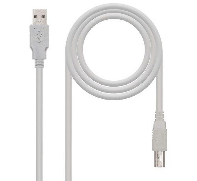 Nanocable - Cabo USB 2.0 Nanocable USB-A/M > USB-B/M 1 M Bege