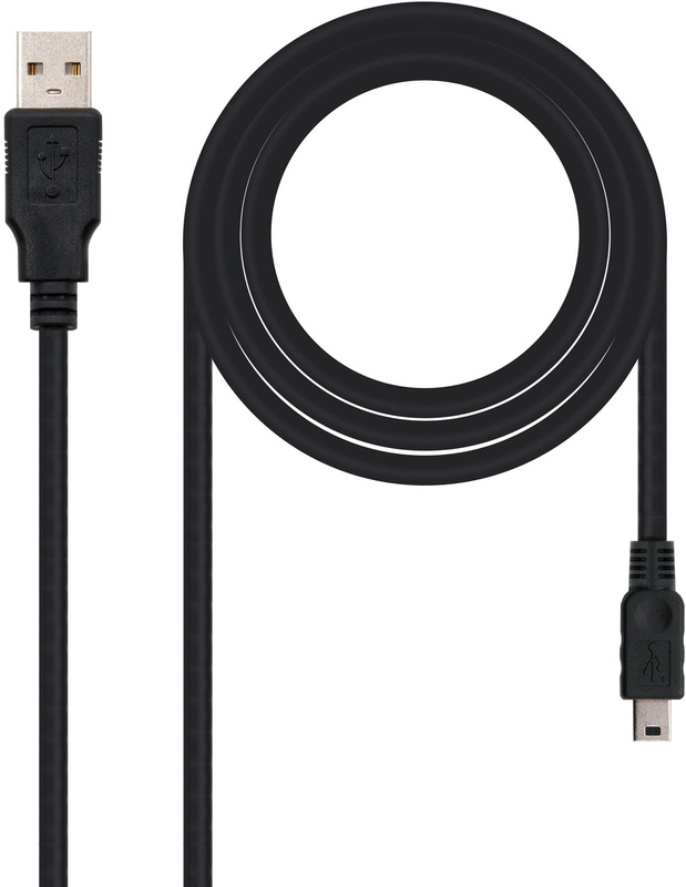 Nanocable - Cabo USB 2.0 Nanocable USB-A/M > Mini USB-B/M 0.5 M Preto