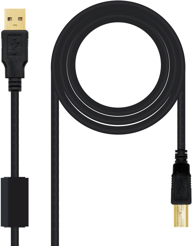 Nanocable - Cabo USB 2.0 HQ Com Ferrite Nanocable USB-A/M > USB-B/M 2 M Preto