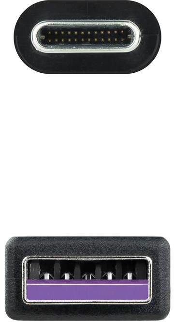 Nanocable - Cabo USB 2.0 3A Nanocable USB-C/M > USB-A/M 1.5 M Preto