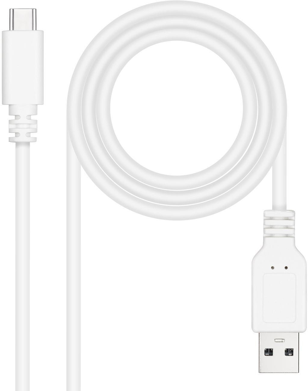Picture of Picture of Cabo USB 2.0 3A Nanocable USB-C/M > USB-A/M 2 M Branco