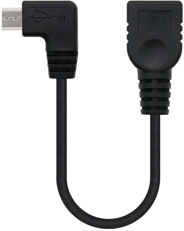 Nanocable - Cabo USB 2.0 OTG Angular Nanocable Micro B/M-A/F 15CM Preto