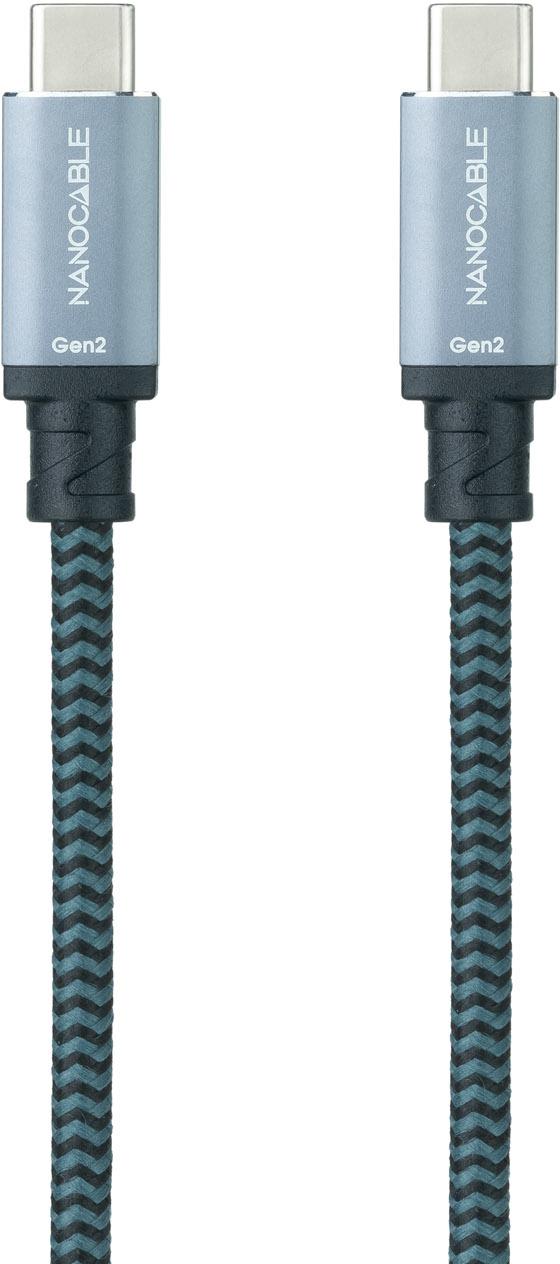 Nanocable - Cabo USB 3.2 Gen2x2 Nanocable 20Gbps 5A/100W 4K/60HZ USB-C M/M 1 M Cinzento/Preto