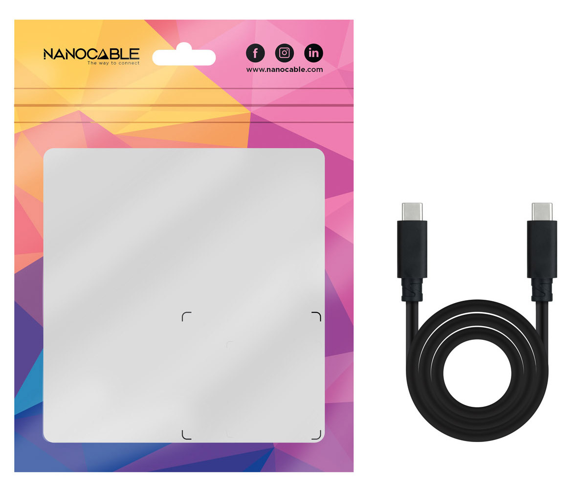 Nanocable - Cabo USB-C 3.1 Gen2 Nanocable 10Gbps 5A 4K/60Hz 1.5 M Preto