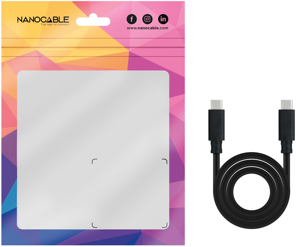 Nanocable - Cabo USB 3.2 Gen2x2 Nanocable 20Gbps 5A/100W 4K/60HZ USB-C M/M 2 M Preto
