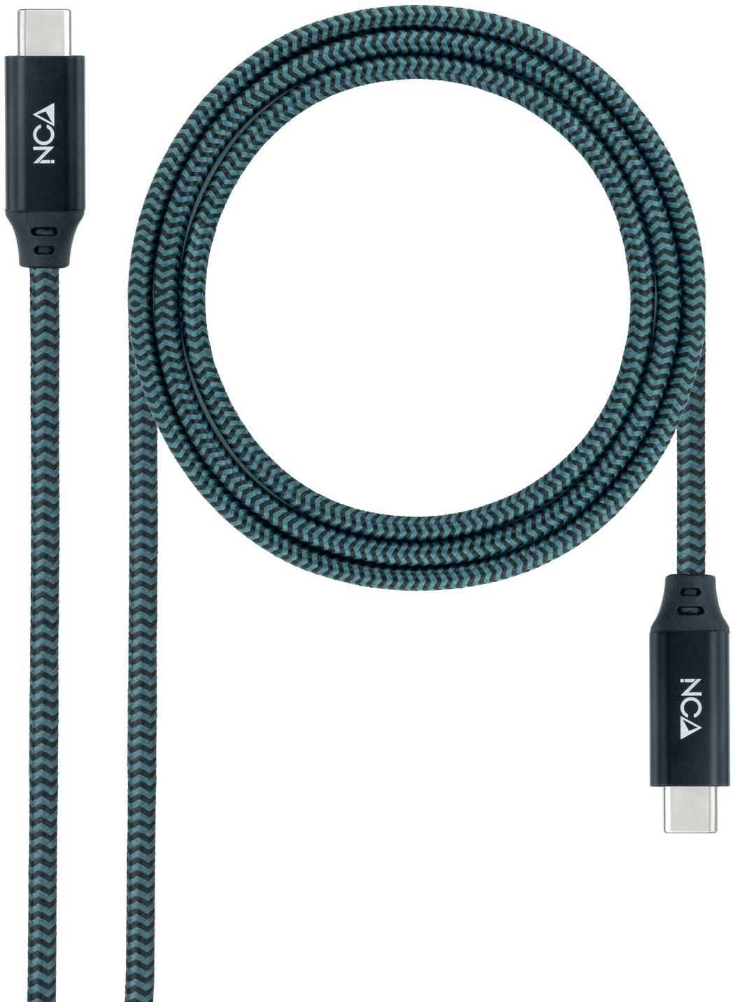 Picture of Picture of Cabo USB 3.2 Gen2x2 Nanocable 20Gbps 5A/100W 4K@60Hz USB-C M/M 2 M Cinzento/Preto