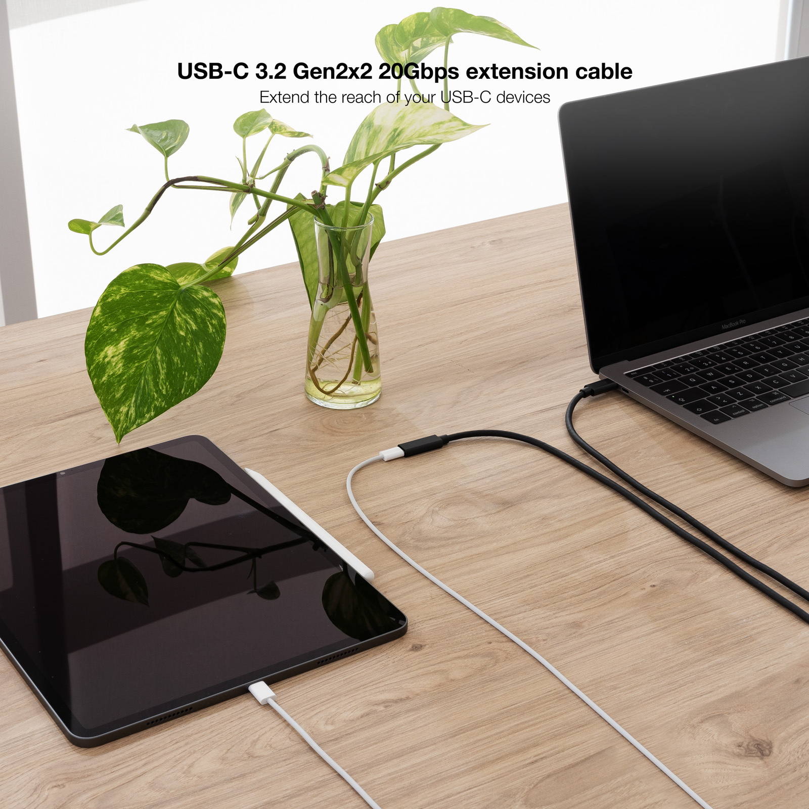 Nanocable - Cabo USB 3.2 Gen2x2 Nanocable 100W 4K/60Hz USB-C M/F 2 M