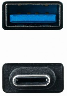 Nanocable - Adaptador USB-C Nanocable USB-C/M > USB-A/F Preto