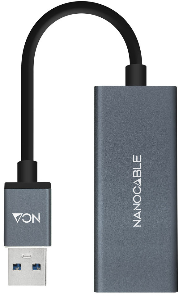 Nanocable - Adaptador Gigabit Nanocable USB 3.0 a Ethernet Gigabit 10/100/1000 Mbps 15 CM Cinzento