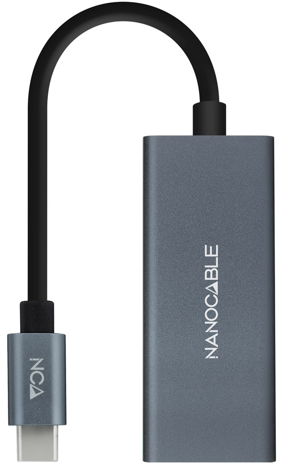 Nanocable - Adaptador Gigabit Nanocable USB-C a Ethernet Gigabit 10/100/1000 Mbps 15 CM Cinzento