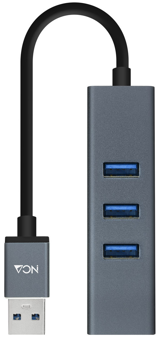 Nanocable - Adaptador Gigabit Nanocable USB 3.0 a Ethernet Gigabit 10/100/1000 Mbps / 3x USB 3.0 15 CM Cinza