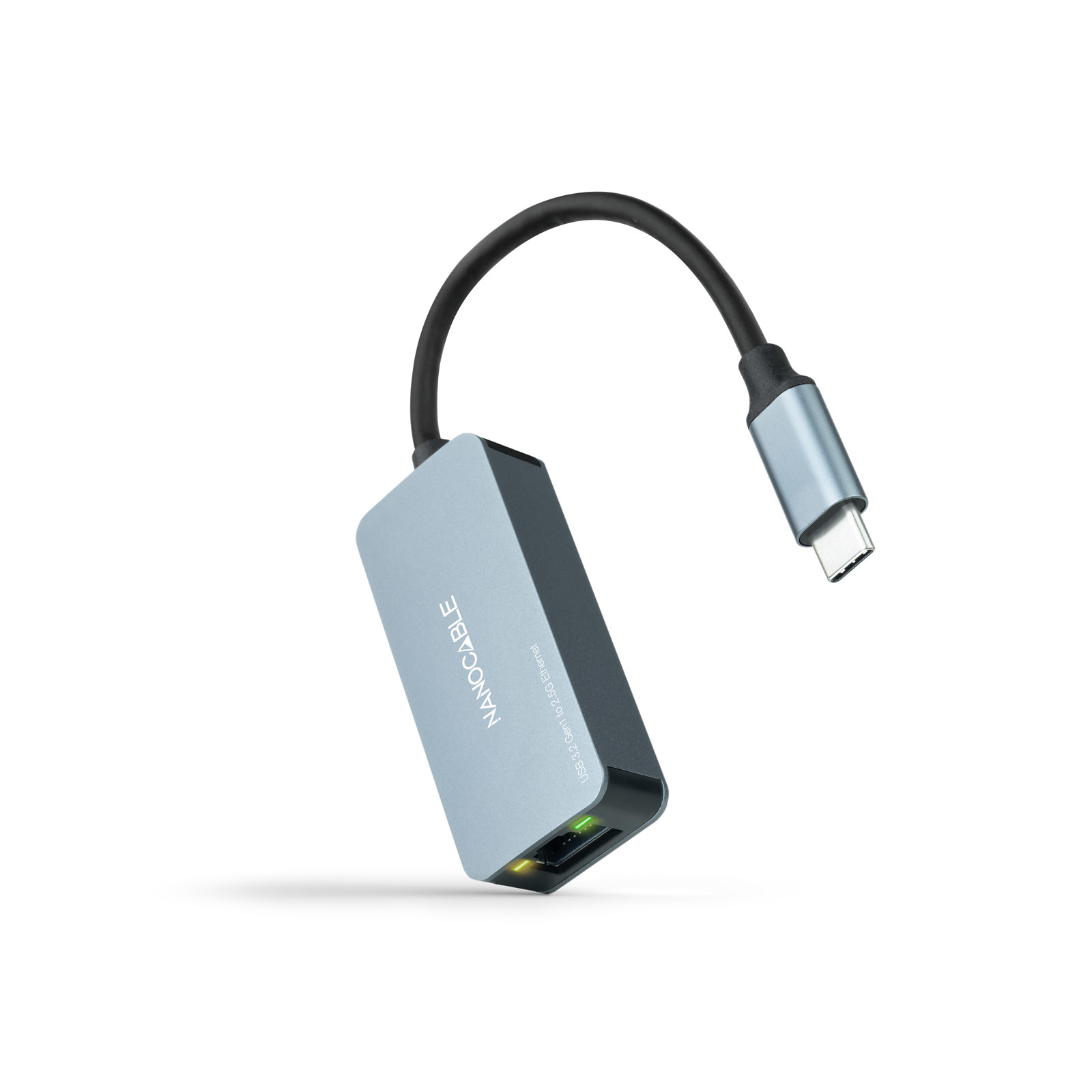 Picture of Picture of Adaptador Gigabit Nanocable USB-C 3.2 a Ethernet 2.5G 10/100/1000/2500 Mbps 15 CM Cinza
