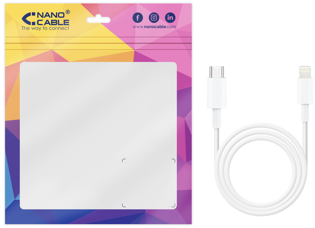 Nanocable - Cabo Lightning Nanocable Lightning > USB-C