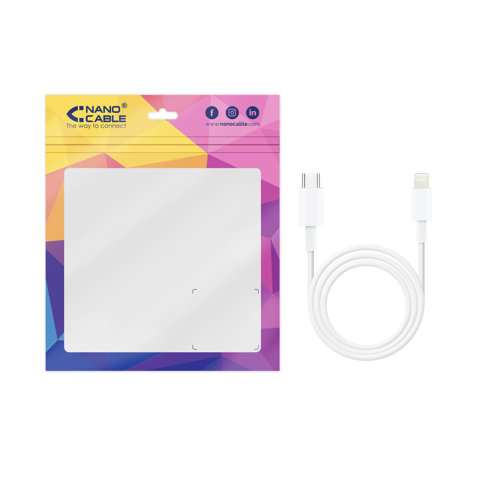 Nanocable - Cabo Lightning Nanocable Lightning > USB-C 1 M