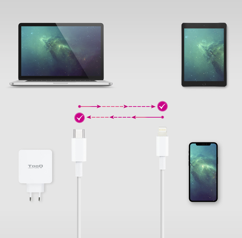 Nanocable - Cabo Lightning Nanocable Lightning > USB-C 2 M