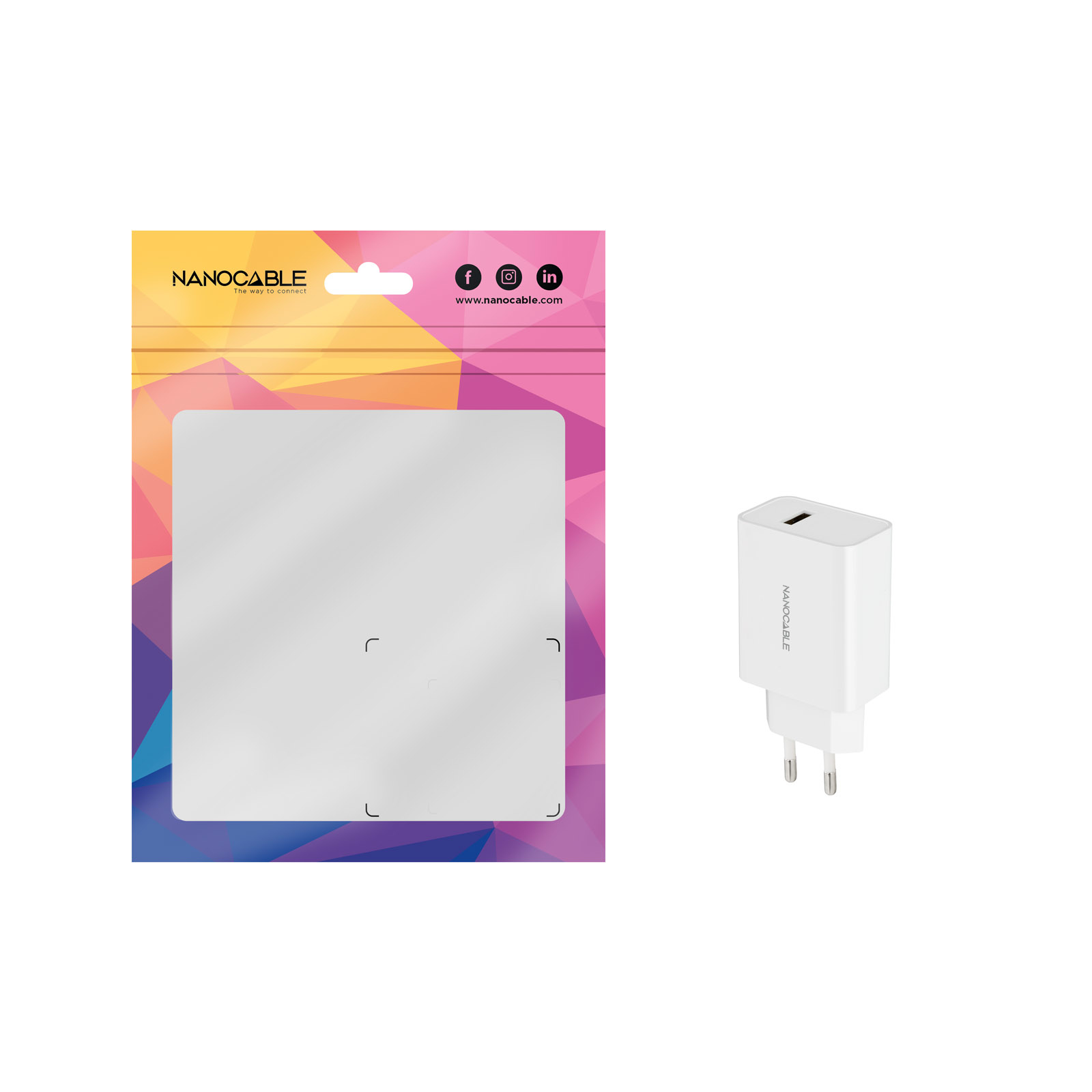 Nanocable - Carregador Nanocable 5V/2.1A Branco