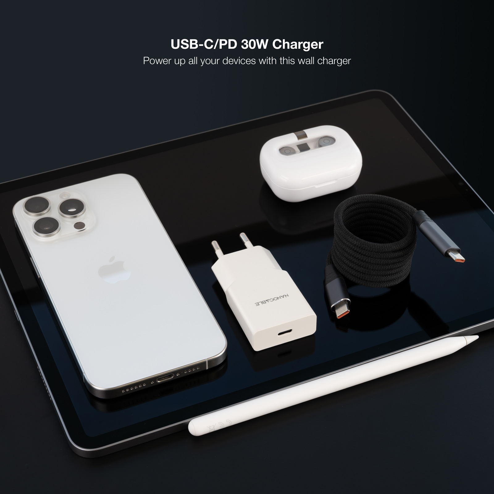 Nanocable - Carregador Nanocable USB-C/PD 30W, Branco