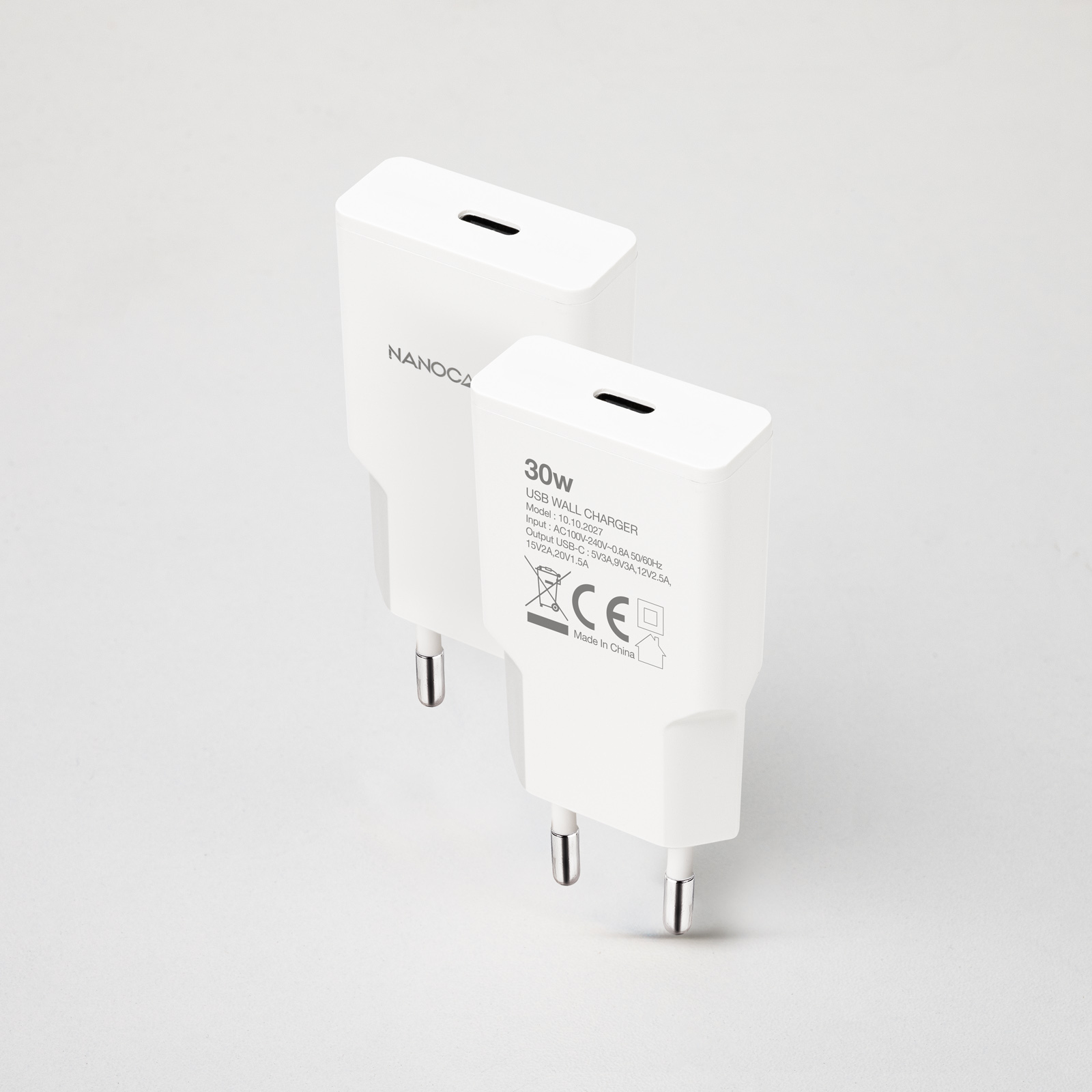 Nanocable - Carregador Nanocable USB-C/PD 30W, Branco