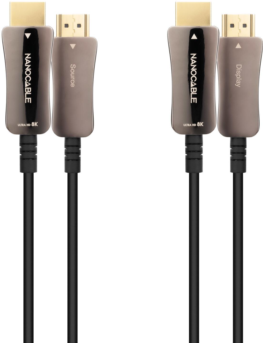 Nanocable - Cabo HDMI V2.1 AOC Nanocable 8K@60Hz 4K@120Hz 48Gbps A/M-A/M 10 m Preto
