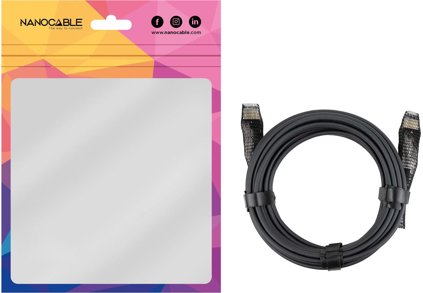 Nanocable - Cabo HDMI V2.1 AOC Nanocable 8K@60Hz 4K@120Hz 48Gbps A/M-A/M 10 m Preto