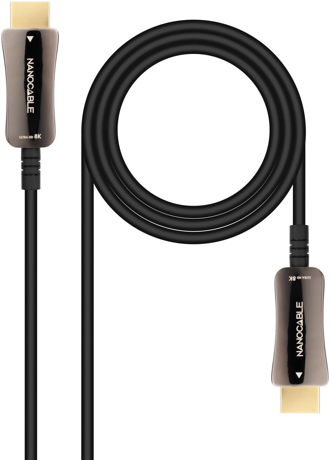 Picture of Picture of Cabo HDMI V2.1 AOC Nanocable 8K@60Hz 4K@120Hz 48Gbps A/M-A/M 20 m Preto