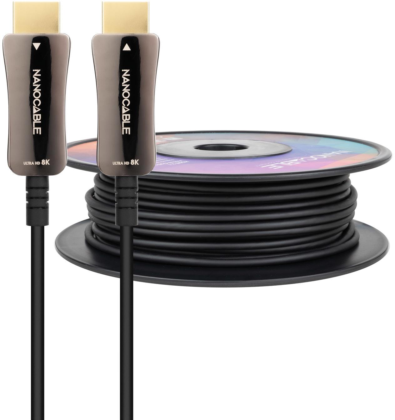 Picture of Picture of Cabo HDMI V2.1 AOC Nanocable 8K@60Hz 4K@120Hz 48Gbps A/M-A/M 30 m Preto