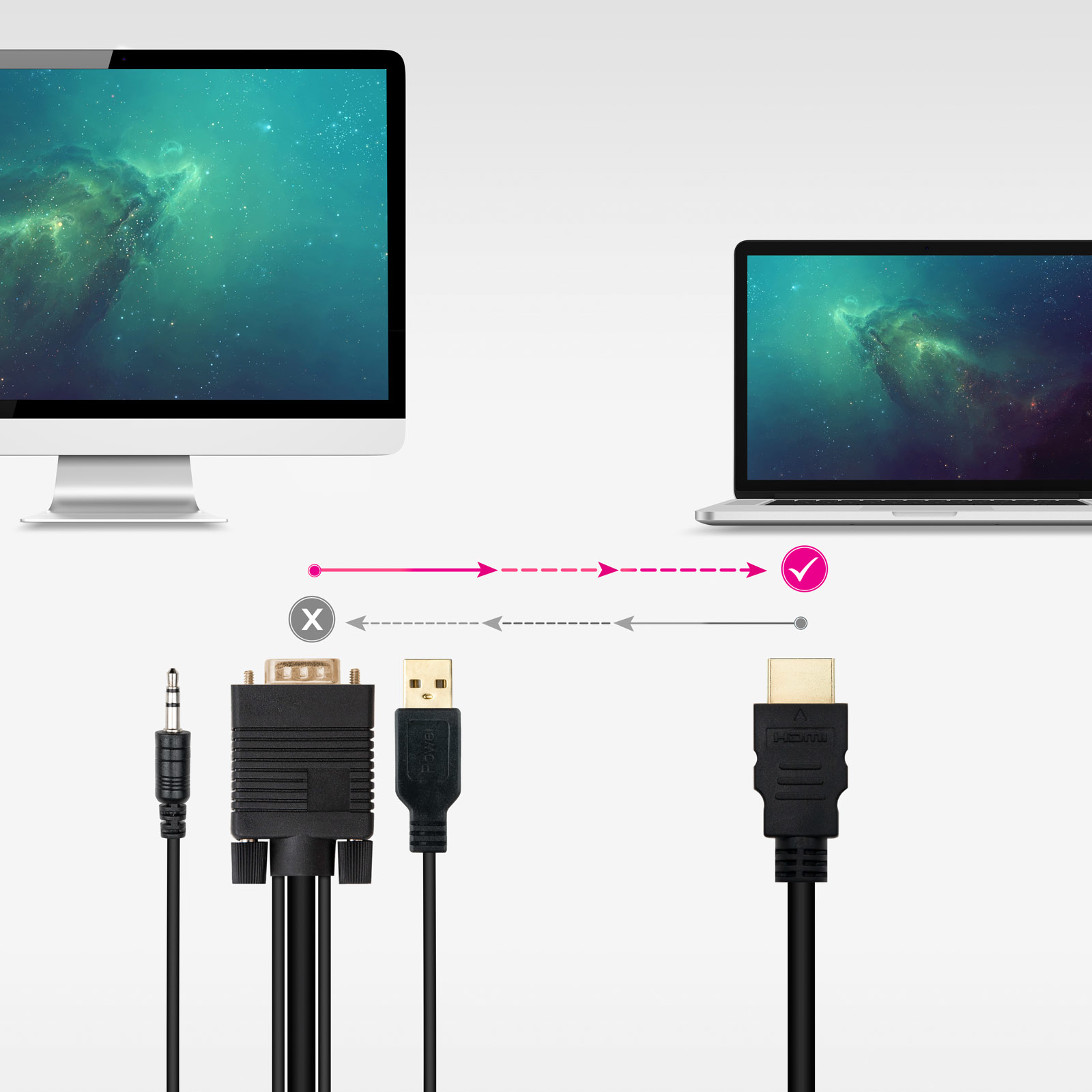 Nanocable - Cabo Conversor Nanocable HDMI > VGA + Jack 3.5 + USB-A 1.8M Preto
