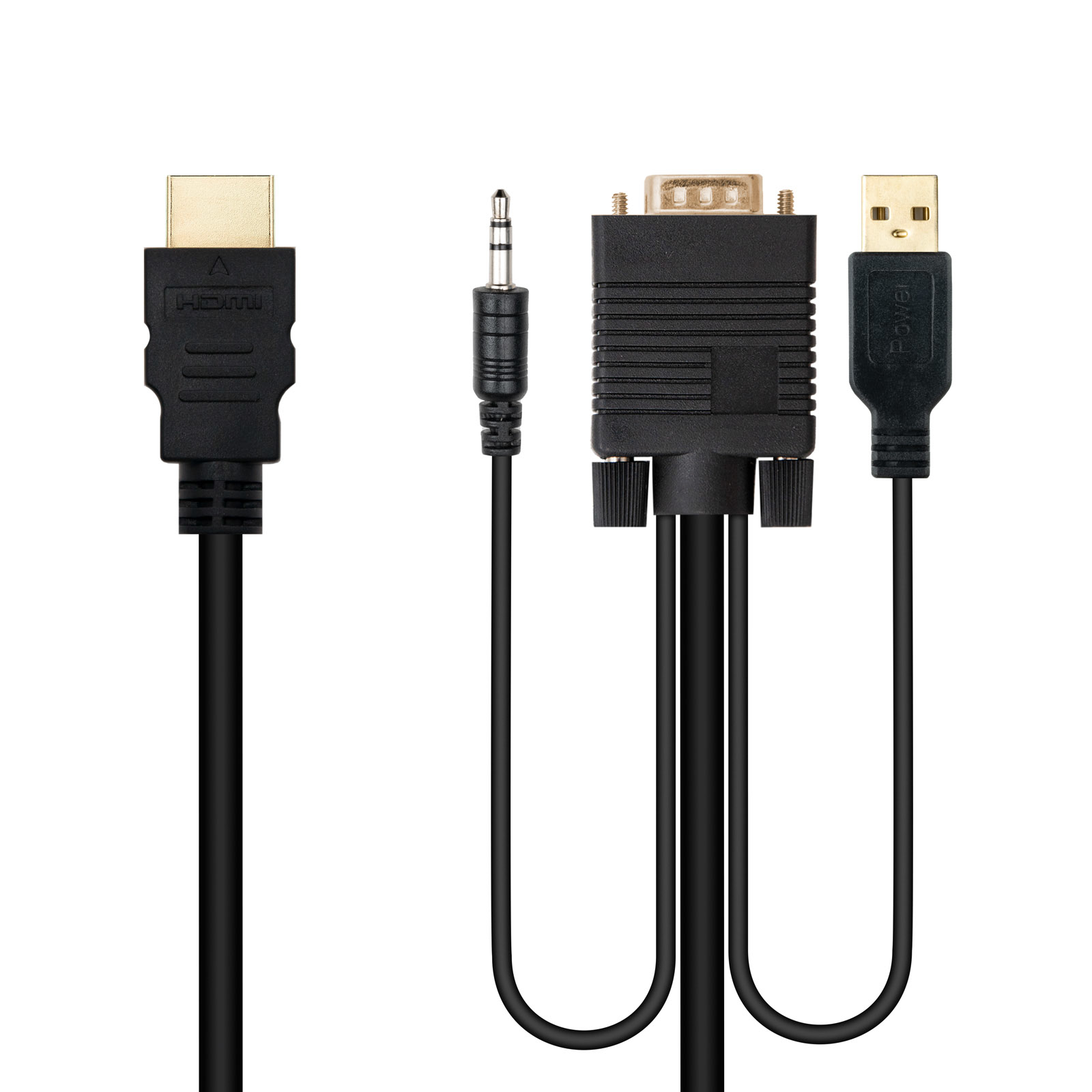 Nanocable - Cabo Conversor Nanocable HDMI > VGA + Jack 3.5 + USB-A 1.8M Preto