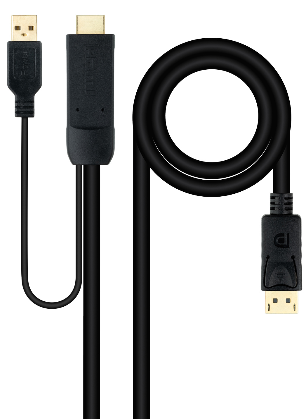Picture of Picture of Cabo Conversor Nanocable HDMI 2.0 > DisplayPort V1.2 1.8 M Preto