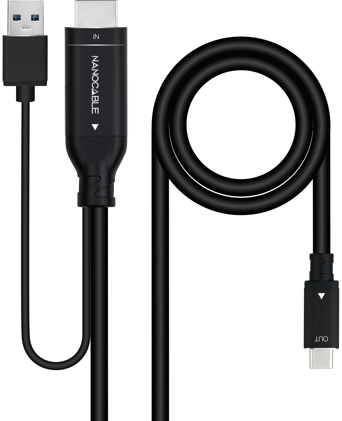 Picture of Picture of Cabo Conversor Nanocable HDMI 2.0 > USB-C 1.8 M Preto