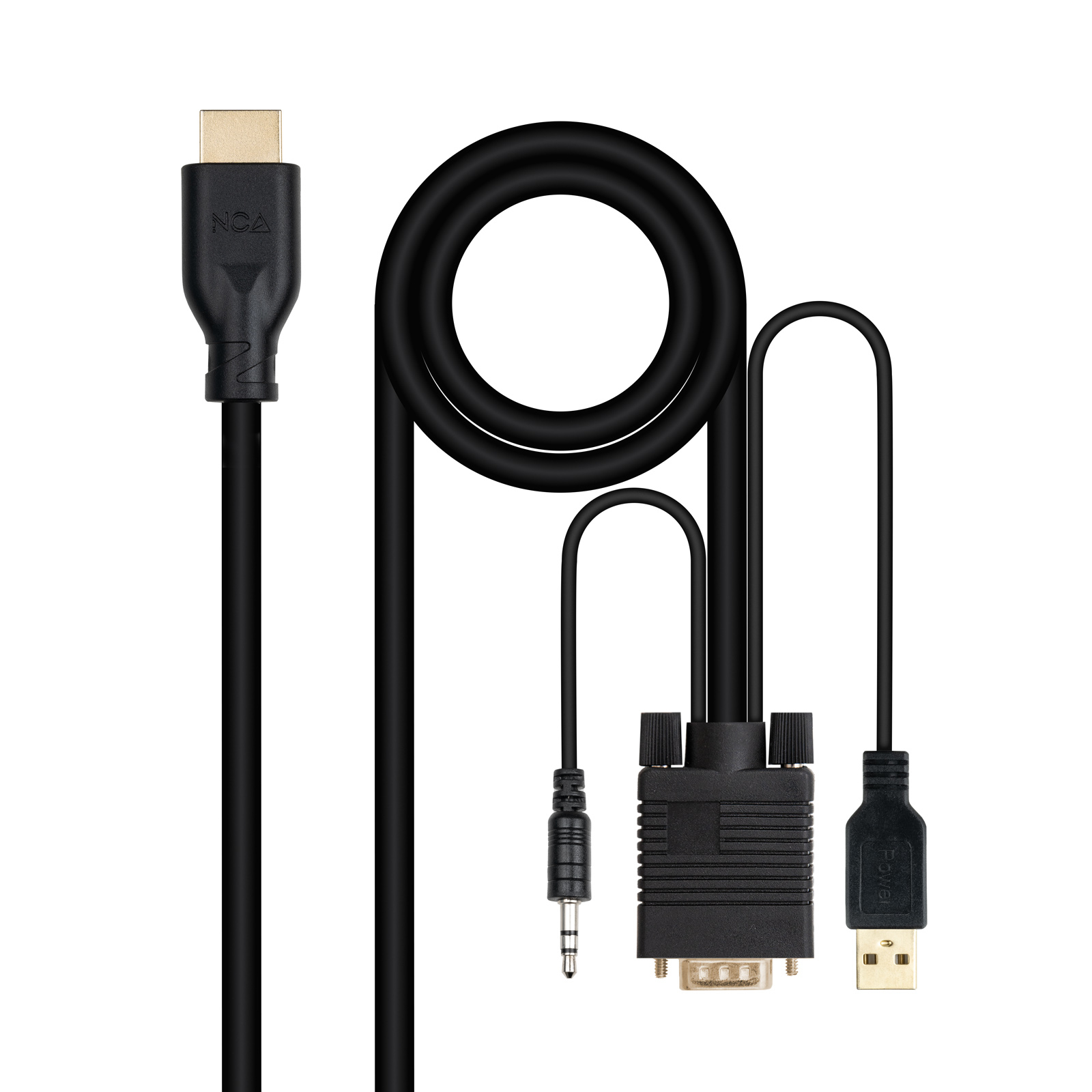 Nanocable - Cabo Conversor Nanocable VGA/M+AUDIO/M+USB-A/M-HDMI/M,1.8M